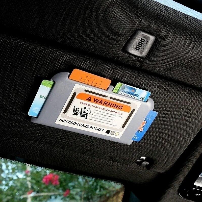 Car Sun Visor Organizer Temporary Parking Card Holder Dash Board Paste Mount Auto Interior Storage Card Clip Stowing Tidying