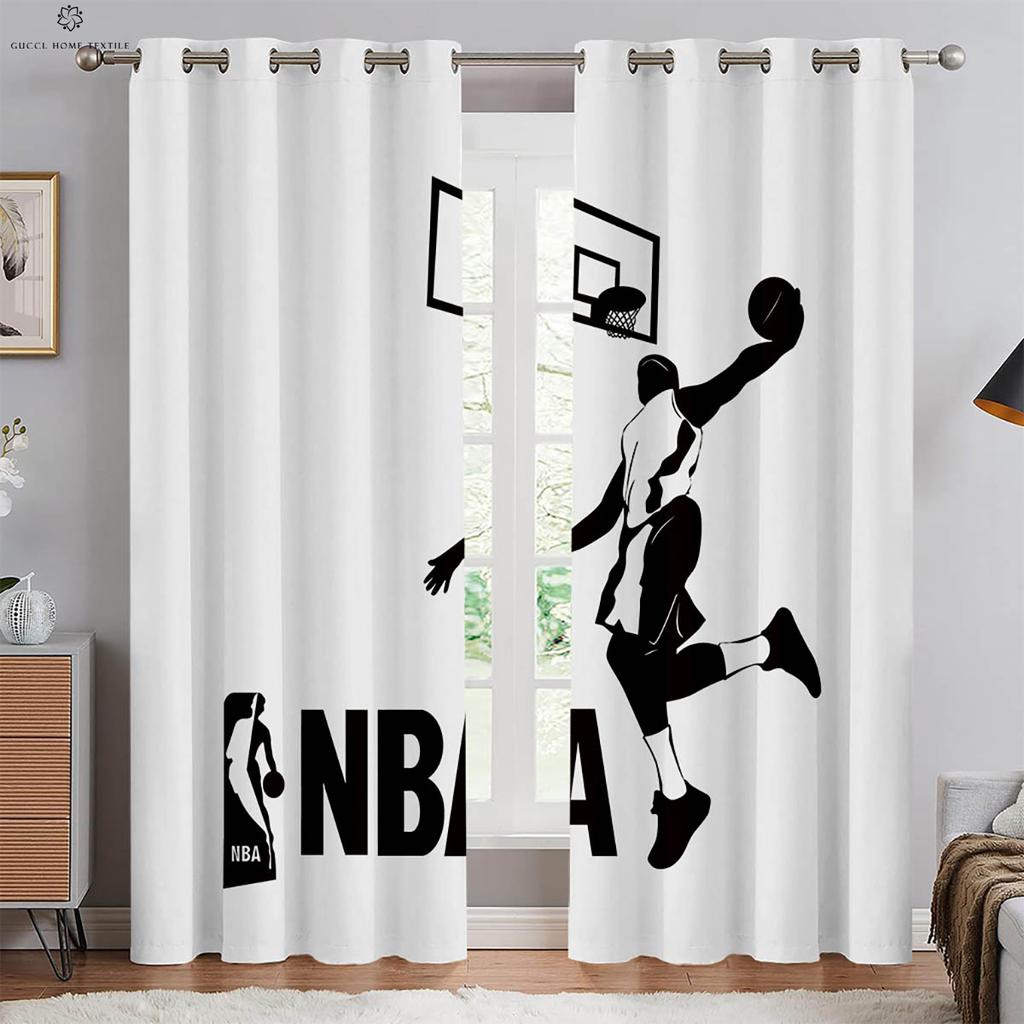2 шт. Пламя Баскетбол 3D Печатные Шторы Машинная стирка Спальня Гостиная Кухня Клуб Декоративные Шторы