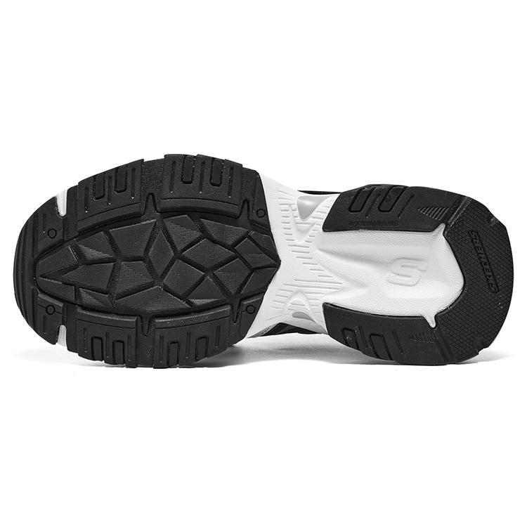 Skechers Волна Мода Универсальные Удобные Липучка Прочные Нескользящие Низкие Повседневная Обувь Детские кроссовки Черный Белый 405252L-BKW