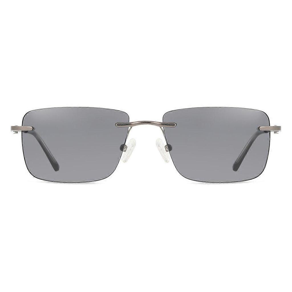 SmartBuy Collection Dune JST-168 008 Rimless Gunmetal Unisex Rectangle Sunglasses UV3 Original