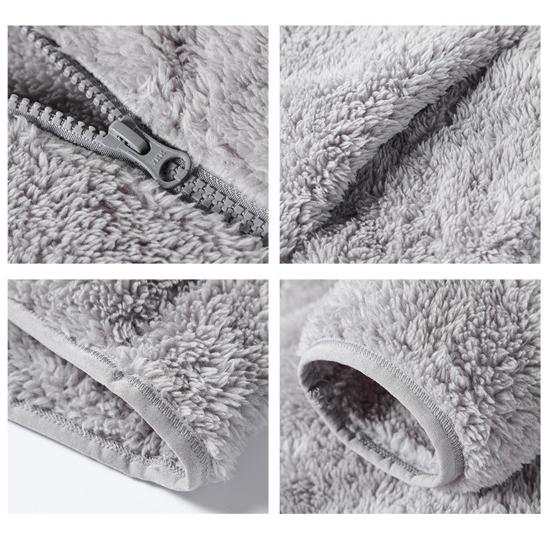 Женская пушистая флисовая куртка с длинными рукавами на молнии, шерпа-пальто, мягкая куртка с воротником-стойкой, осенняя верхняя одежда с карманами