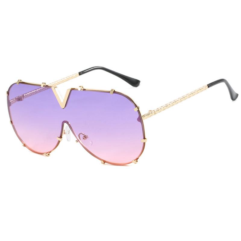 Женские солнцезащитные очки Защита от солнца Защита от ультрафиолета Модные индивидуальные винтажные уличные солнцезащитные очки для вождения в пригородных поездках в большой металлической оправе