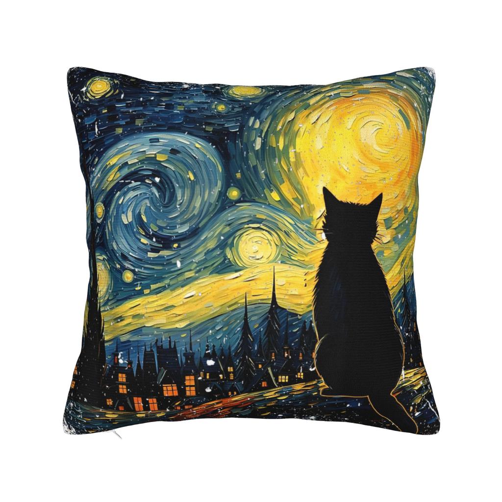 Van Gogh Wheat Field with Cypresses Square Pillow Cases Oil Painting Cushion Cover Customized Decor Pillowcase for Home xcm