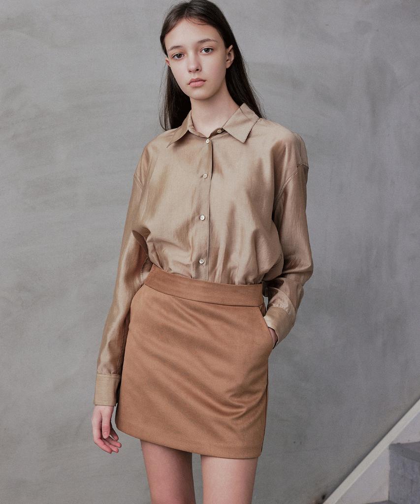 Rang 5 [Dia] Suede Mini Skirt_Camel