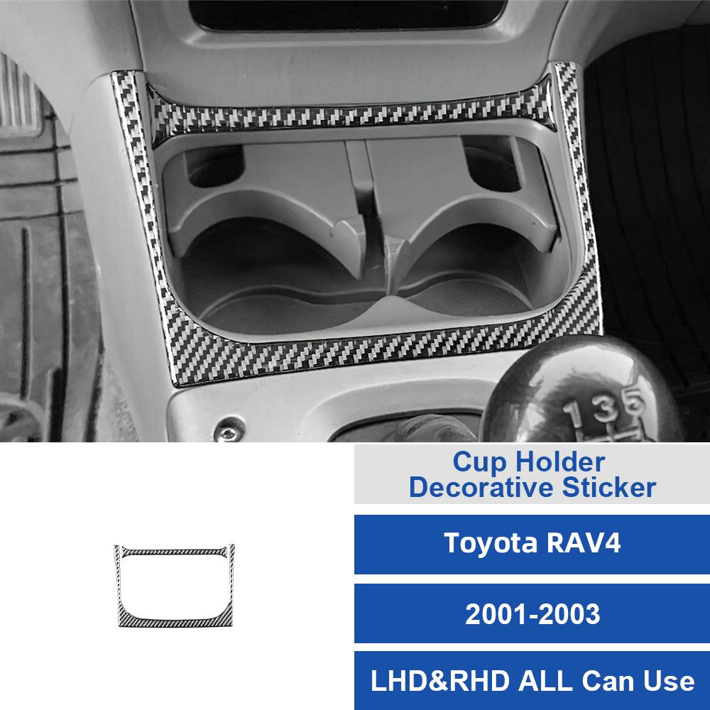 For Toyota RAV4 2001-2002-2003 Carbon Fiber Car Cup Holder Decorative Sticker Sticker Sticker Trim Film Accessories