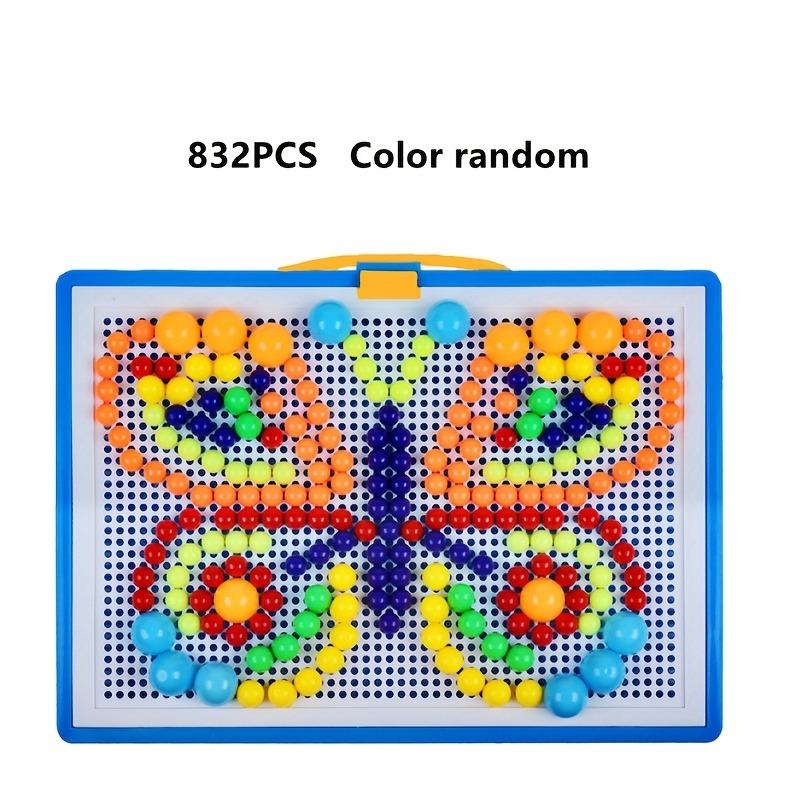 Non-Toxic Pegboard Set Educational Stem Toy Creative Diy Building Blocks With Colorful Beads And Rubber Stoppers Interactive Puzzle