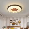 Vintage Walnut Ceiling Lamps - Full Spectrum Eye Protection for Bedroom, Living Room, and Study
