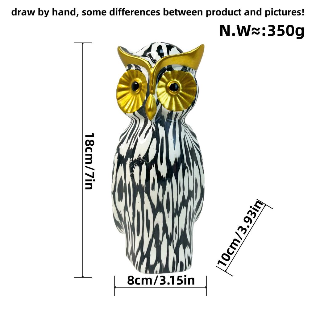 Modern Minimalist Water Best Transfer Printing Owl Ornaments Resin Crafts Home Use Living Room TV Cabinet Exhibition Hall Decoration Supplies