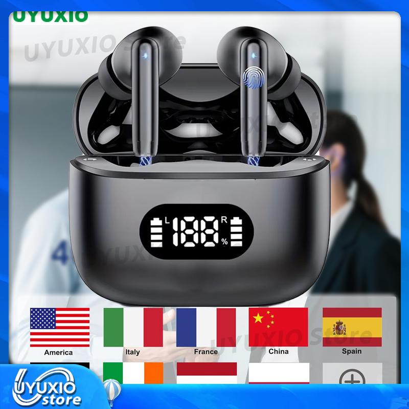TWS AI Language Translator Wireless Earbuds BT 5.4 Ear Buds with 144 Languages Accents Real Time Translation Earphone New