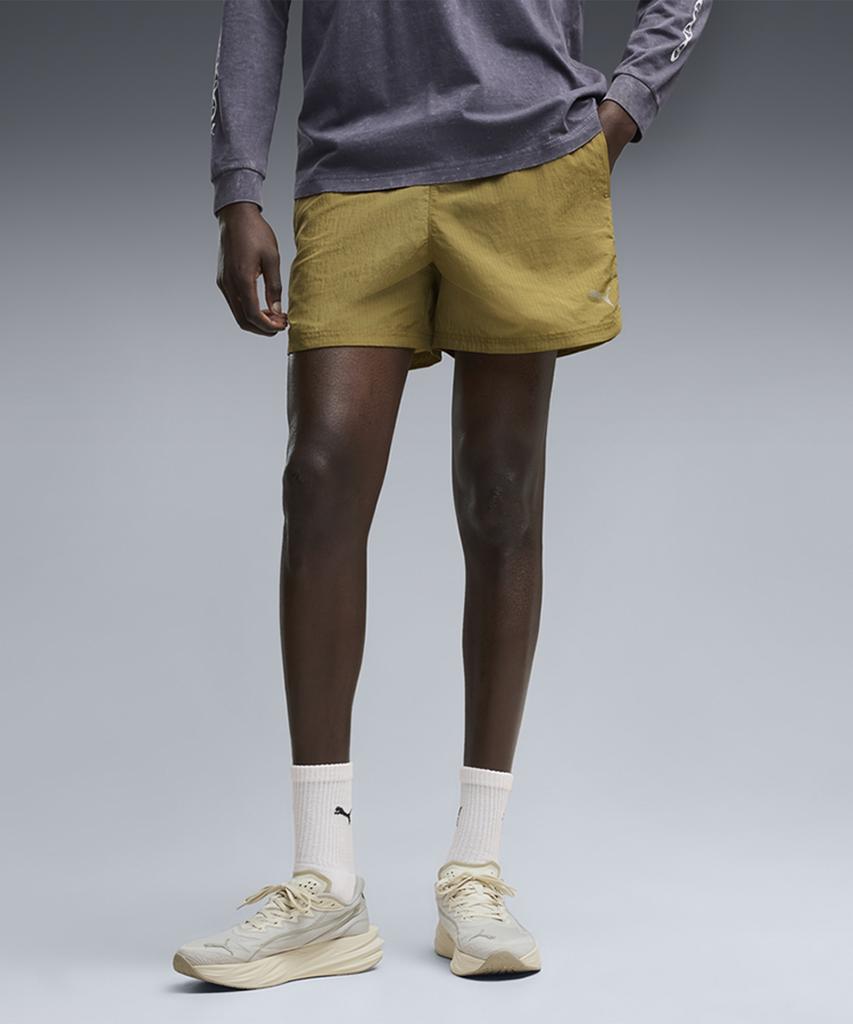 PUMA Run Culture Collective T7 Relaxed Woven Shorts 5-Inch - Chai Latte / 639074-89