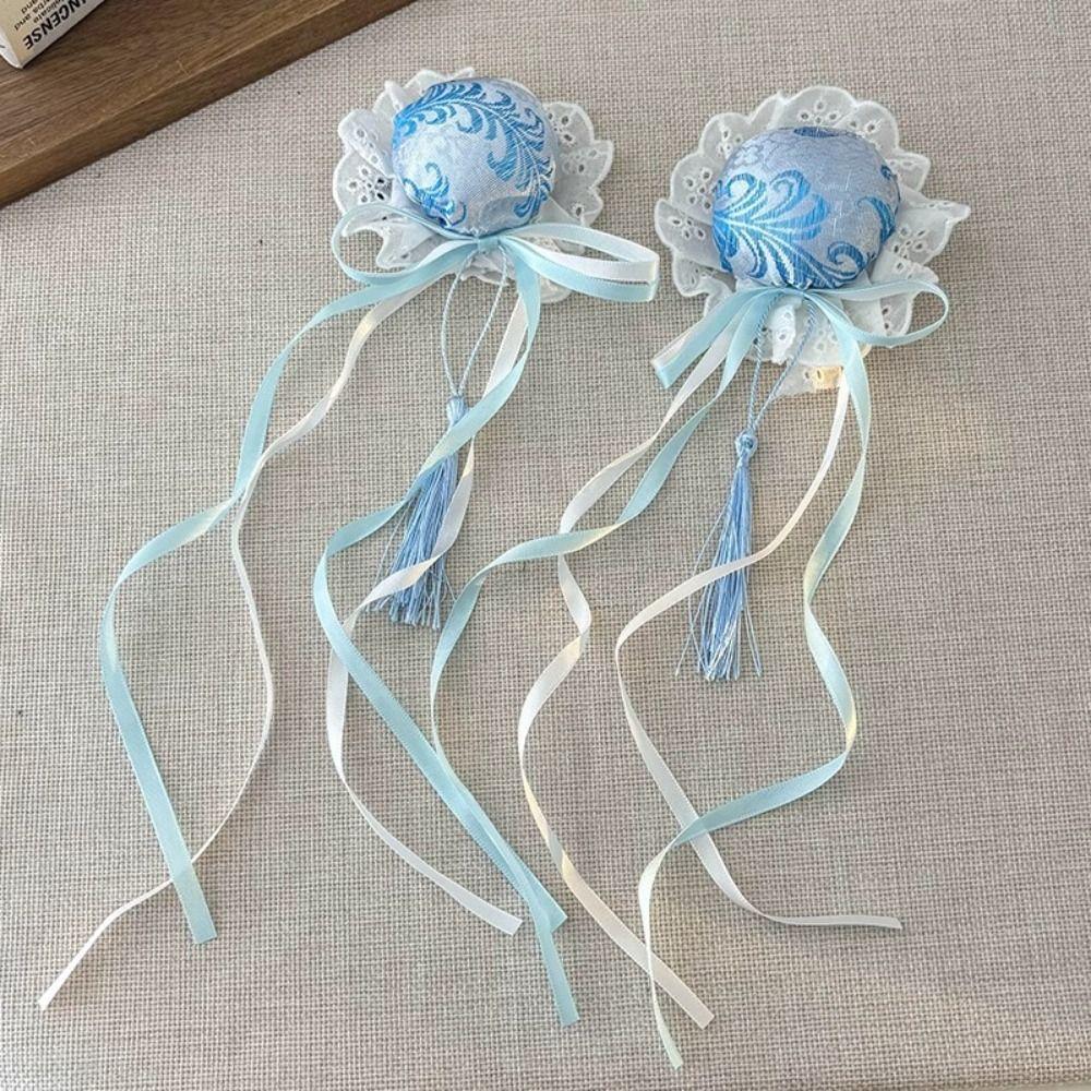 Cloth Bowknot Tassel Hair Clip Cheongsam Headdress Chinese Style Hairpin Cheongsam Headwear