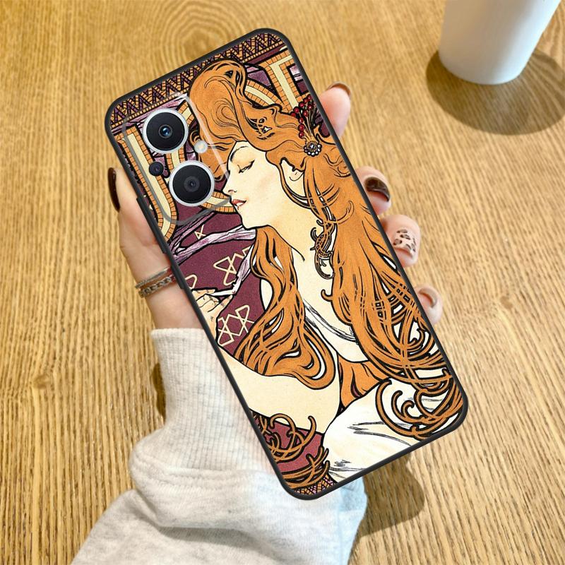 Alphonse Mucha Art Case For OPPO Find X2 X3 Neo Lite X6 X5 Pro Reno 8T 7 3 2Z 4Z 5Z 5 6 8 4 Lite Back Cover