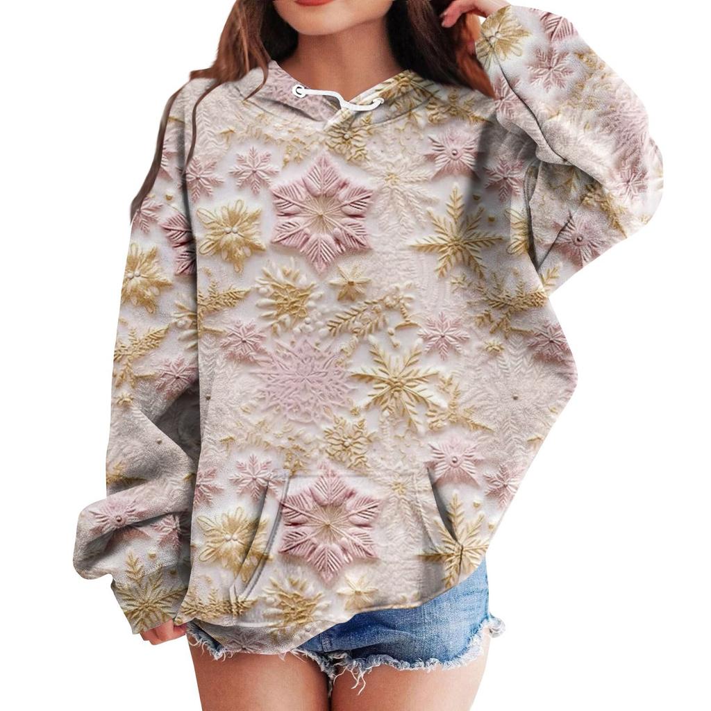 Детские толстовки с капюшоном, свободные рождественские принты, спортивная рубашка с капюшоном, модная спортивная рубашка