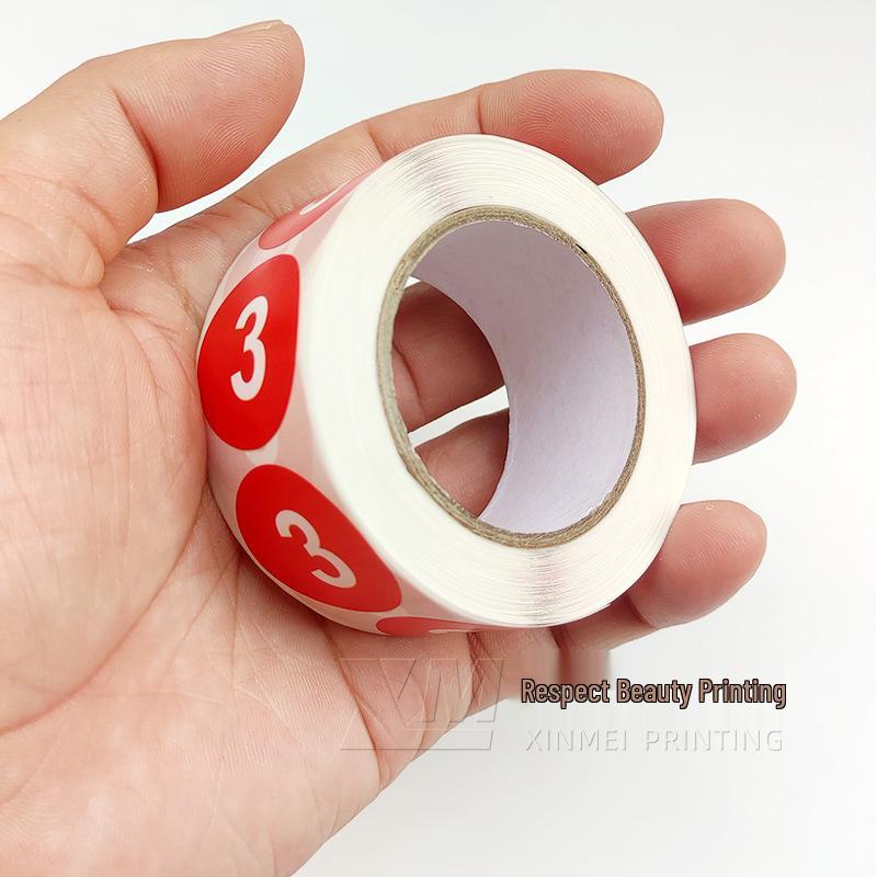 Самоклеящиеся круглые наклейки с номерами 1-33 – Цветные этикетки-идентификаторы в рулоне