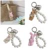 Сладкие Жемчужины Кролики Брелок Шарм Подвеска Ручной Работы Сердце Брелок для Женщин Модный Рюкзак Ювелирное Украшение