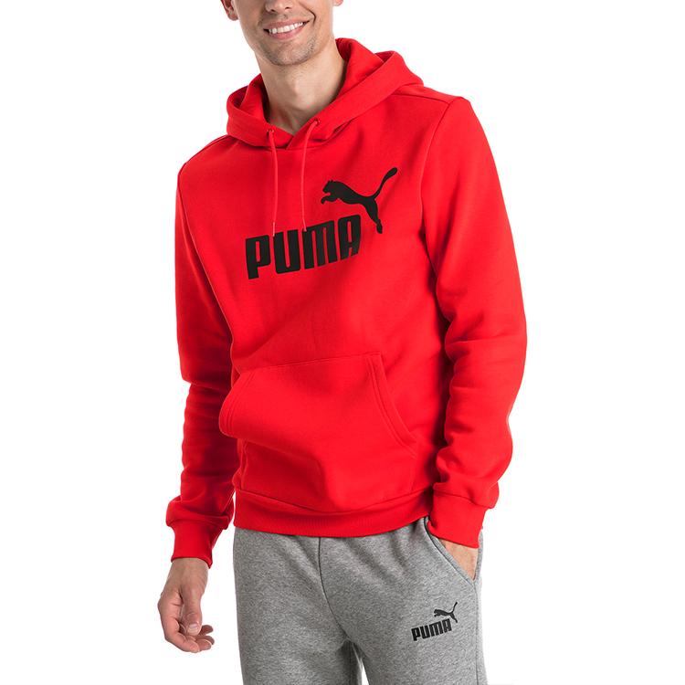 Puma Casual Drawstring Hoodie With Fleece Lining And Print Men Hoodies Red 851743-05