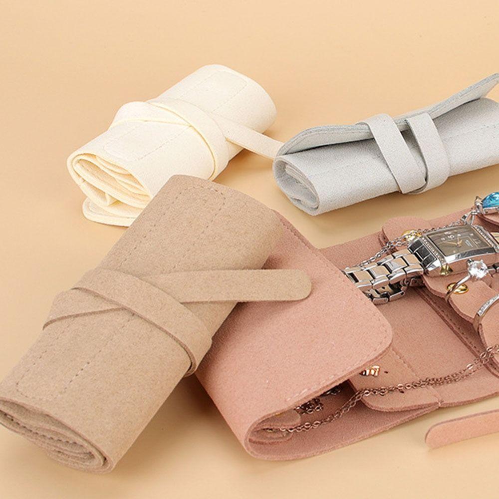 Foldable Design Jewelry Storage Roll Bag Jewelry Organizer Ear Stud Storage Bag Home
