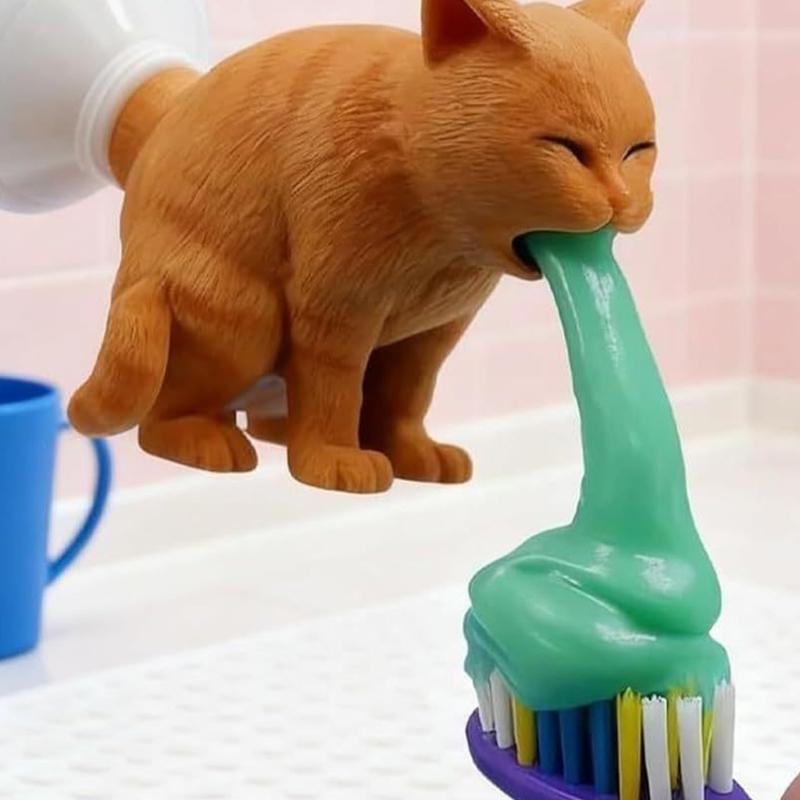 Рвота 3D-печатный котенок Диспенсер для зубной пасты Креативная крышка Для семейной ванной комнаты