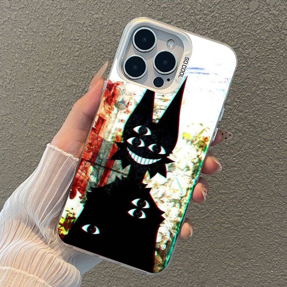 Dark Funny Monster Cat Phone Case For iPhone 17 Air 16 15 14 11 12 13 Pro Max Plus X XR XS Colored Silver Hard Cover