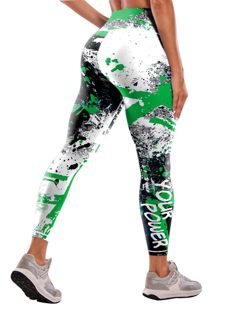"Women's High-Waist Printed Yoga Pants for Fitness"