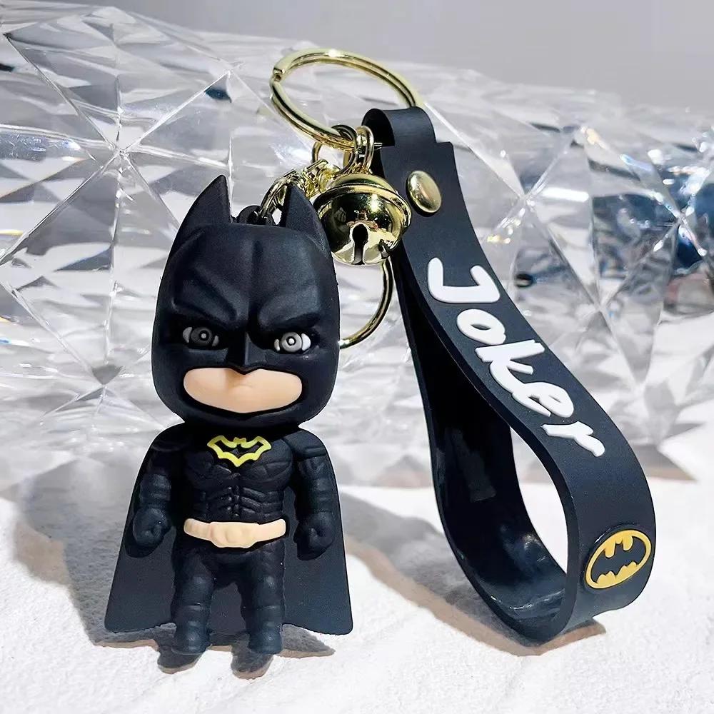 Cute Cartoon Keychain PVC Soft Rubber Animel Batman Joker Doll Pendant Ornaments Gift