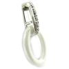 Les Trésors De Lily [L5685] - Silver Pendant 'Sissi' White (ceramic) Rhodium-plated - 18x8 Mm