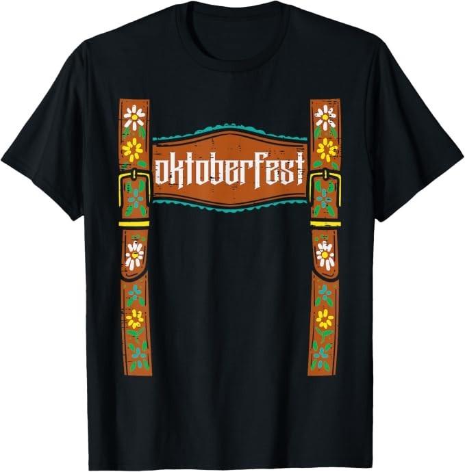 Oktoberfest Lederhosen Costume Funny Bavarian Men Boys Youth T-Shirt