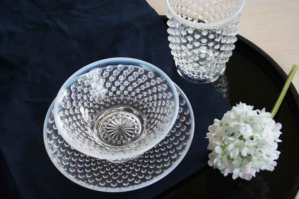 Hirota Glass Маленькая миска, узор «Снежная Араре», Белая, AR-4W