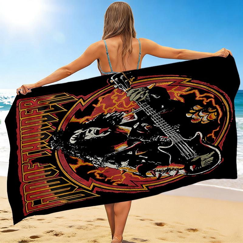 1Pc God Thunder Musician Beach Towel Quick Dry Multiuse For Beach Pool Gym Yoga Home Travel Christmas Halloween Xmas Gift N1439