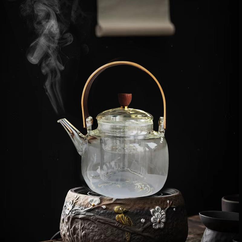 Утолщенный термостойкий стеклянный чайник для заваривания чая, набор Чайник для заваривания чая с электрической керамической плитой, Специальный заварник для приготовления чая