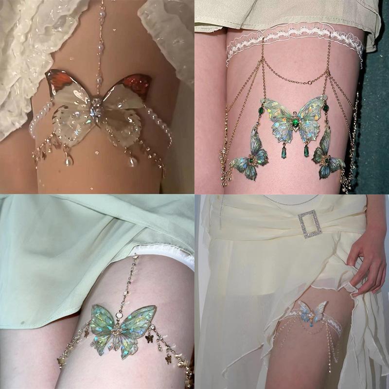 Ветер чистого желания~ супер-сказочная кружевная бабочка бахрома цепочка на ногу нишевый дизайн кольцо для ноги Лесной высокой ценности поясная цепочка шейная цепочка