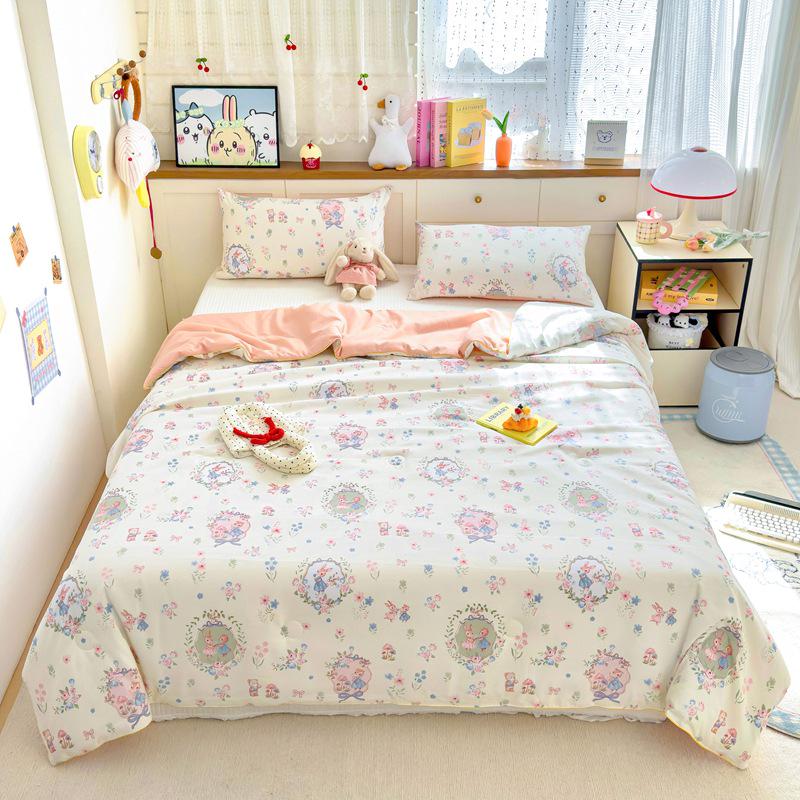 Охлаждающее летнее одеяло класса А для младенцев из стираного хлопка и соевого волокна