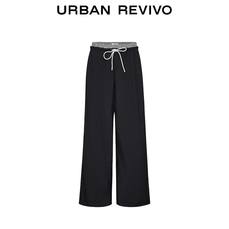 UR Women's Casual Plaid Drawstring Straight Leg Pants