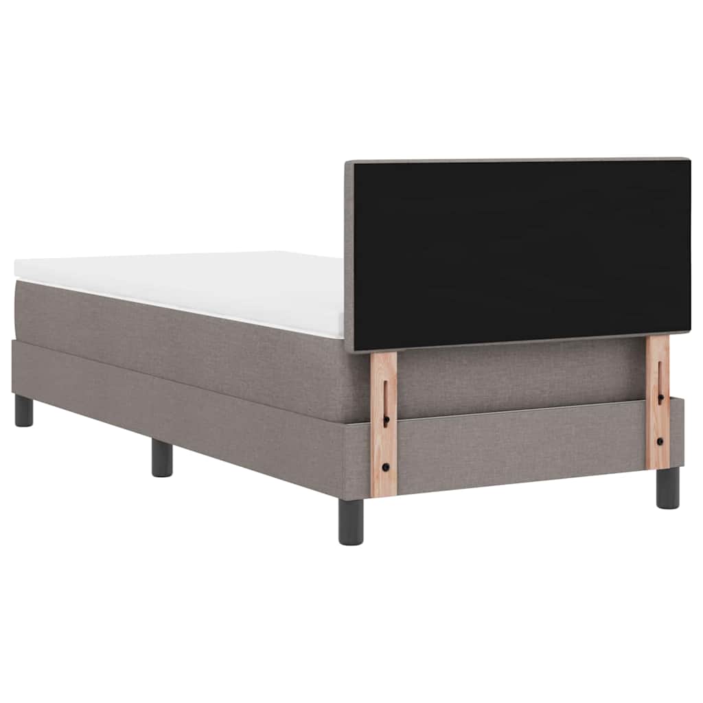 Boxspring bed with LED light strips Taupe 100 x 200 cm Fabric