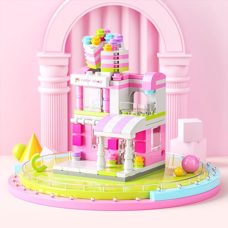 DIY Архитектурный магазин, вид на улицу, еда, дом, строительные блоки, комплект, кирпичи для девочек, классическая модель фильма, детские игрушки для детей