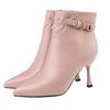 Autumn Women's Boots 2024 Ankle Fashion Pointed Toe High Heel Shoes Ankle Boots Zip Ladies Shoes Boots  Boots of Women