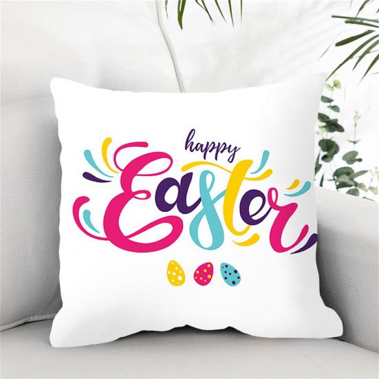 Наволочка с кроликами, разноцветные яйца, морковь, украшение для дома, полиэстер, кожа персика, пасхальная вечеринка, наволочка для дома