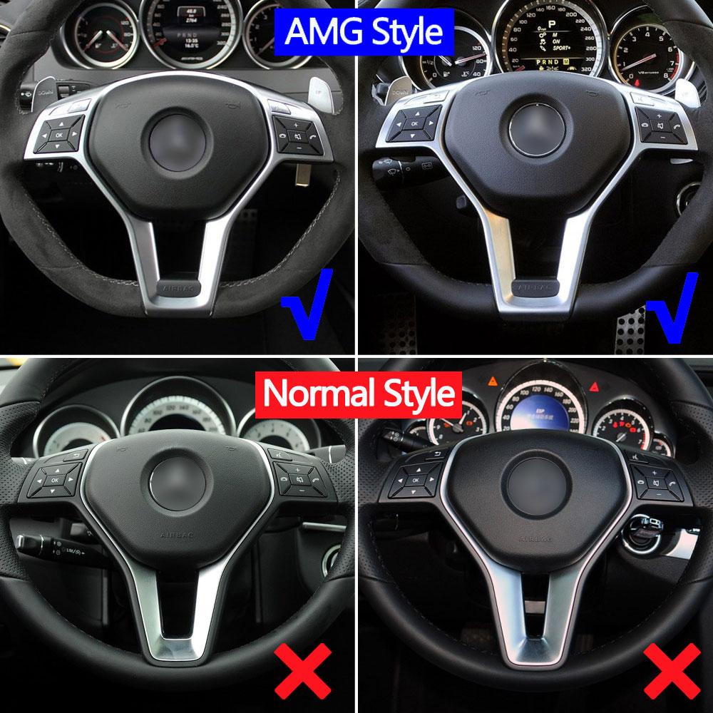 Хромированная серебристая накладка на руль автомобиля для Benz AMG Style ABCE GLK GLA CLA CLS Class W176 W246 W204 W212 W156