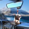 Mice Stuffed Animal Rearview Mirror Accessory Adorable Dashboard Decor Handmade Knitted For Women Rearview Mirror Travel Holiday