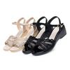Fashion AIYUQI Women's Sandals Big Size New Summer Wedges Women's Sandals Roman Water Drill Pure Color Casual Mother Sandals Ladies