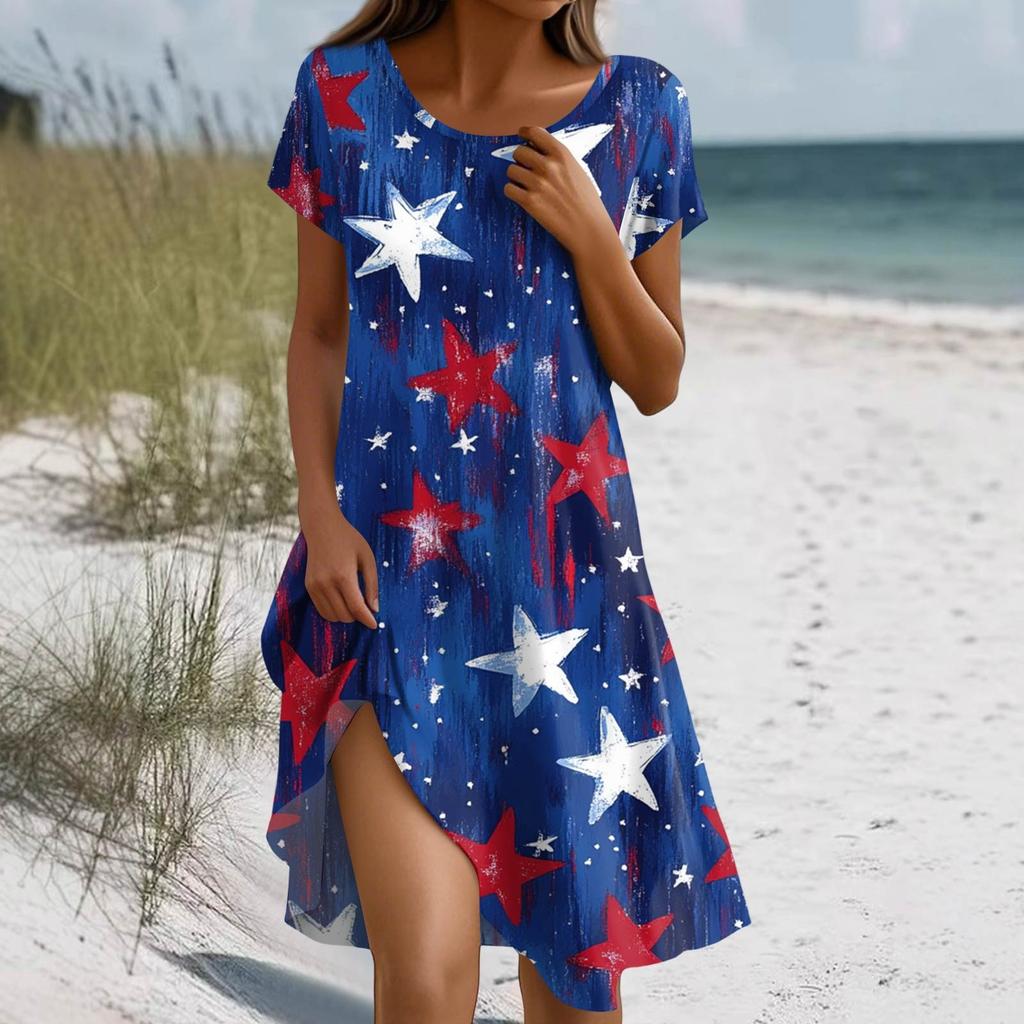 Платье в стиле бохо с коротким рукавом для женщин, повседневное, свободного кроя, летнее, сарафан с цветочным принтом и карманами