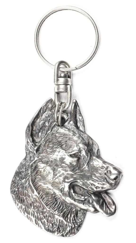 Berger de Beauce, Beauceron - Silver-plated pendant with a dog in a decorative box, handbag decoration, backpack pendant by Art-Dog brand