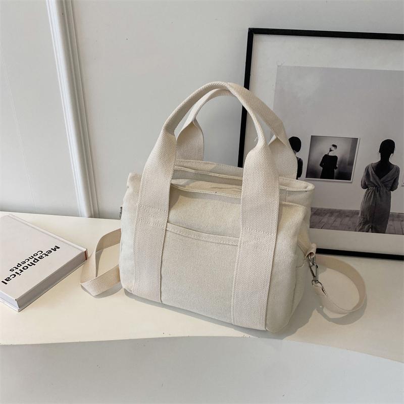Women's Canvas Bag Multi-Pocket Handbag Single Shoulder Large Capacity Women's Bag Crossbody Bag