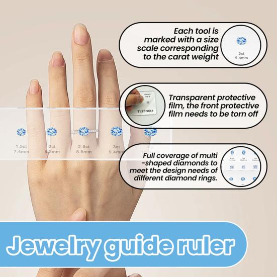 1/3Pcs Rhinestone Measuring Ruler Transparent Acrylic Round Oval Square Rhinestone Size Measurement Ruler Reference Template Jewelry Guide Ruler