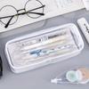 1pc Transparent Pencil Case Large Capacity Pen Box for Girls Cosmetic Bag Stationery Office School Supplies