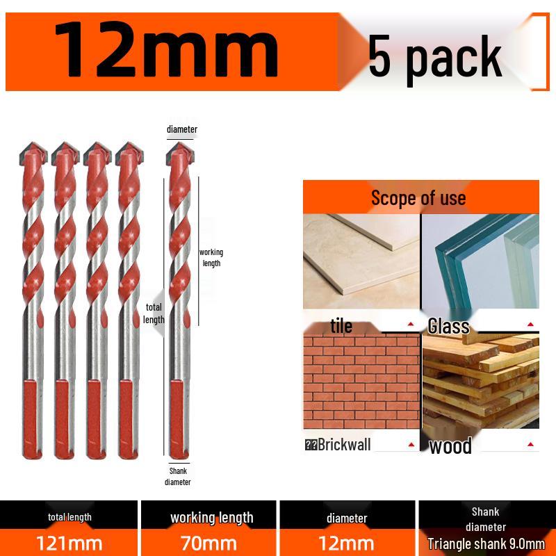 6 мм Сплавное треугольное сверло для бетона, стекла и цемента