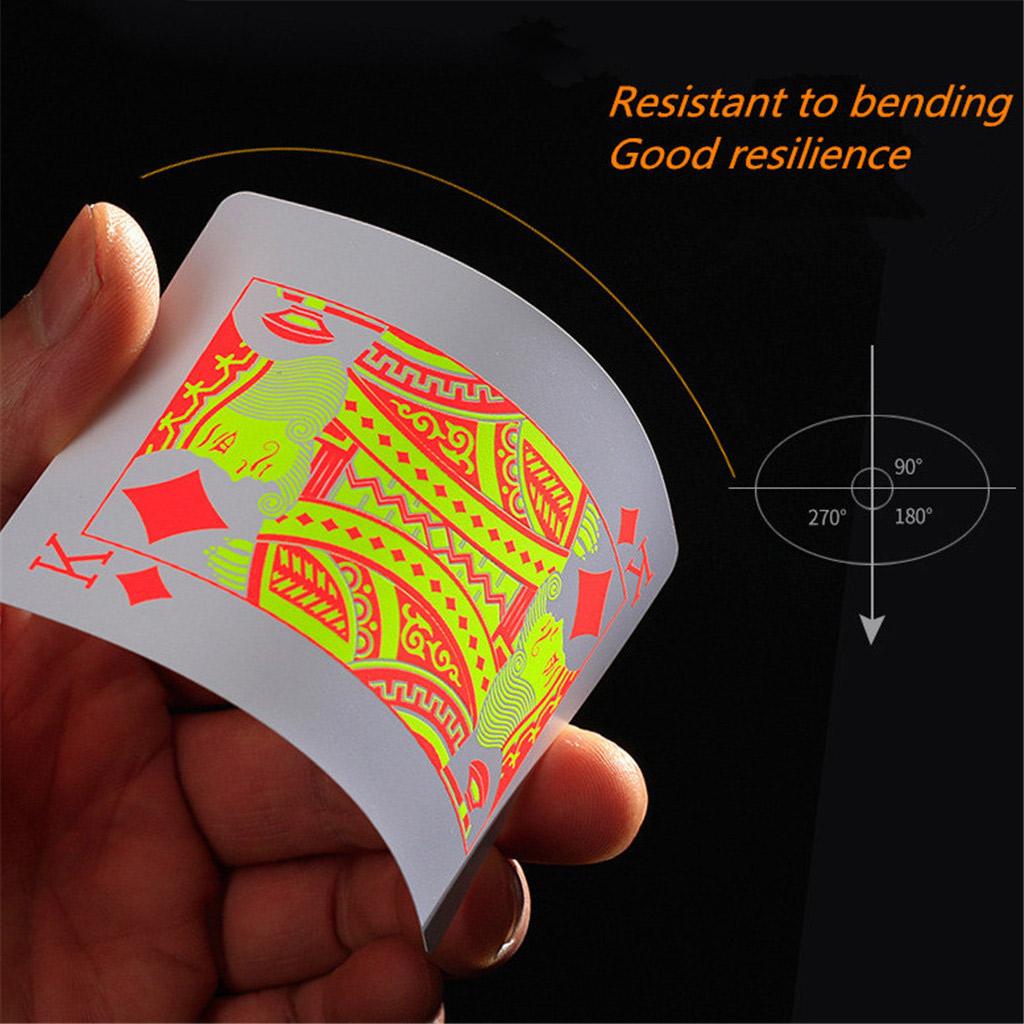 Fluorescent PVC Playing Cards Magic Waterproof Poker Glow In The Dark Bar Party KTV Plastic Professional Poker Cards