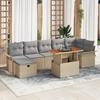 VidaXL 8-Piece Garden Sofa Set with Cushions Beige Poly Rattan 3359920