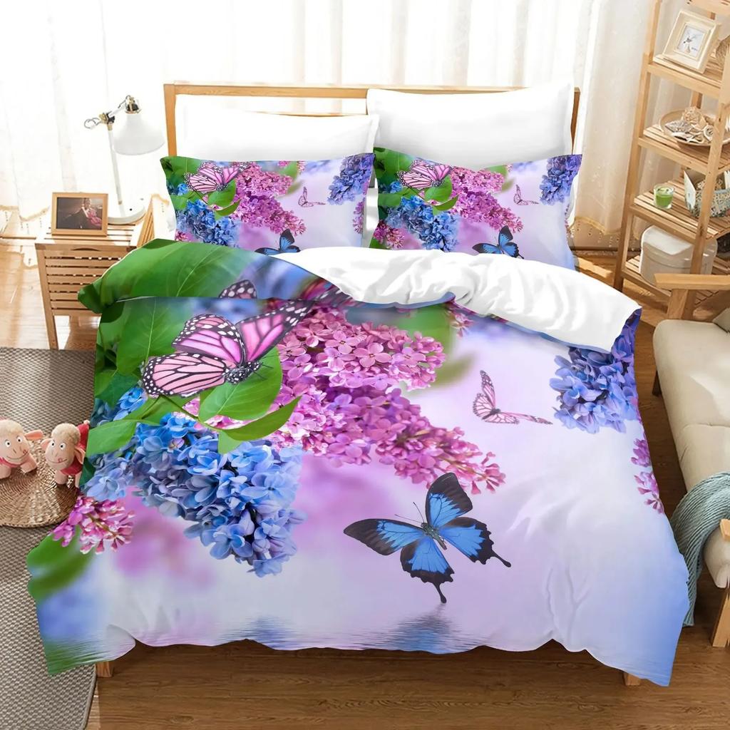 3D Print Fantasy Butterfly Animal Romantic Comfortable Duvet Quilt Cover Pillowcase Bedding Set Bedroom Decoration Home Textile