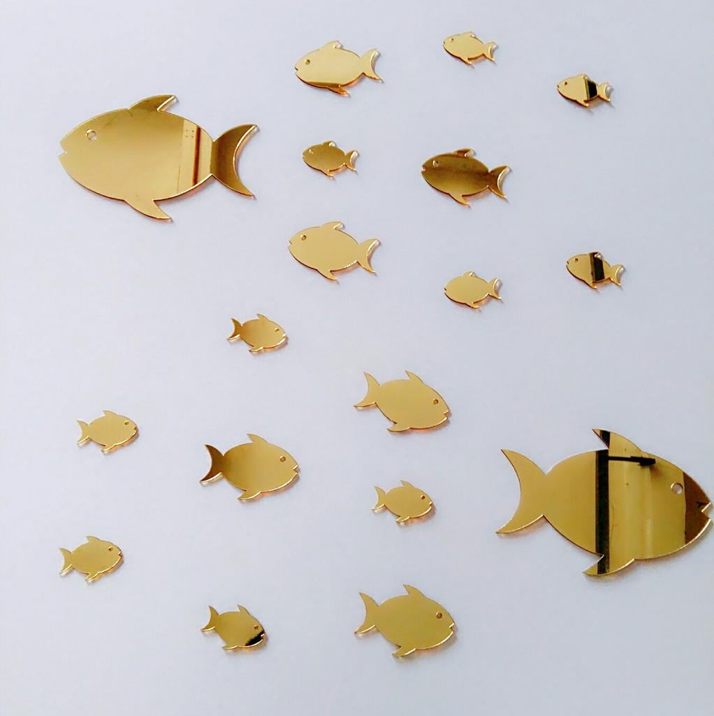 Рыбка-пузырь Океан Наклейка на стену Зеркало акриловое 3D Настенное искусство для детской комнаты и детского сада Самоклеящийся Съемный Декор